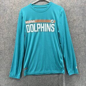Miami Dolphins Shirt Mens Small Green NFL Football New Era Long Sleeve Tee